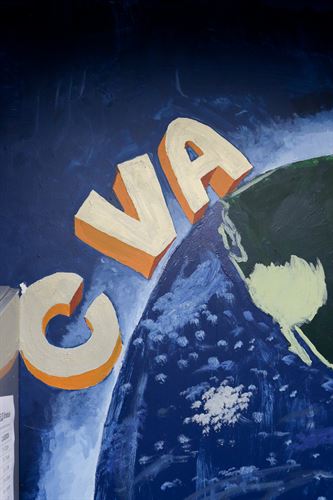 A drawing of CVA on a globe